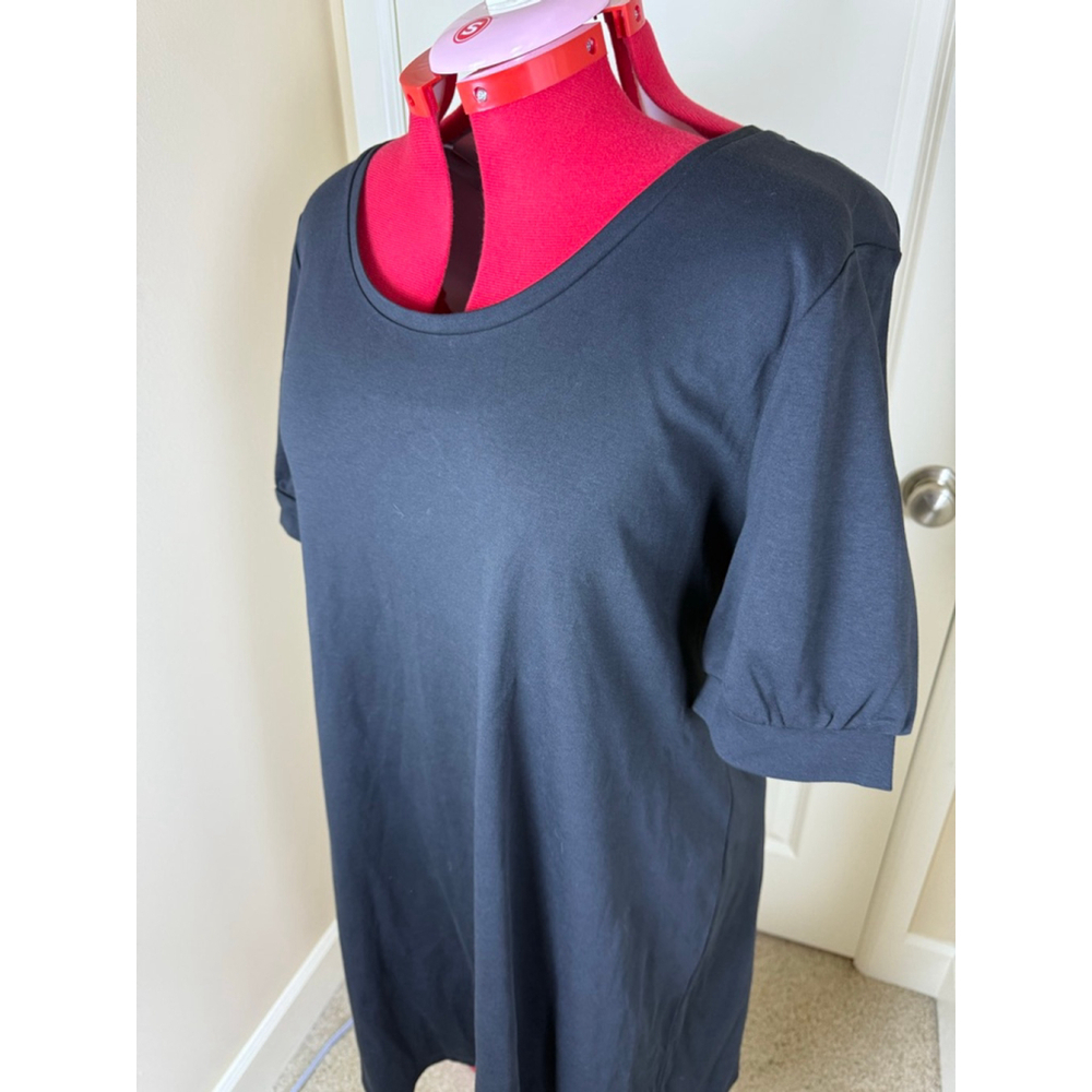 Women's Isaac Mizrahi Black XL Short Sleeve T-Shirt Dress - Picture 4 of 14
